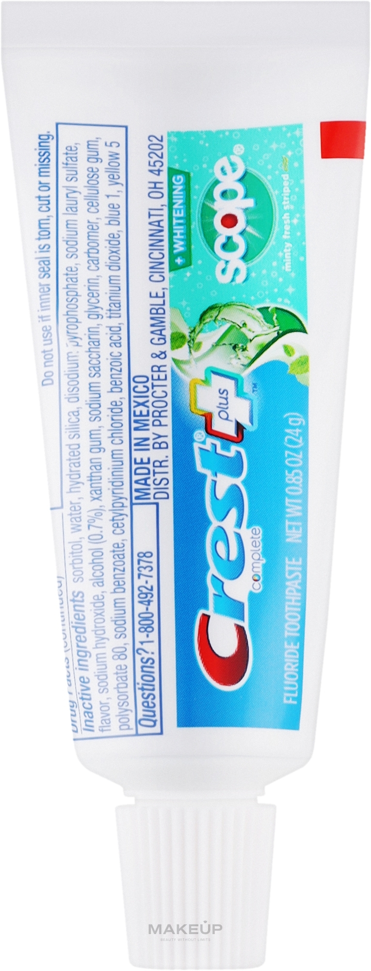 Відбілювальна зубна паста  - Crest Complete Multi-Benefit Whitening Scope Minty Fresh Striped — фото 24g