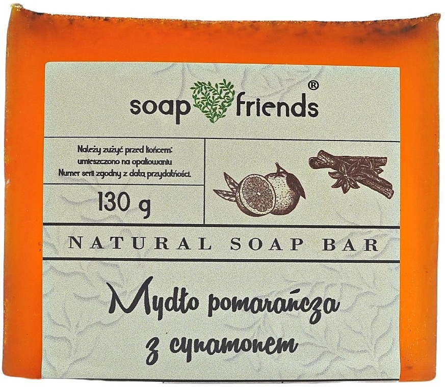 Глицериновое мыло для рук и тела "Апельсин с корицей" - Soap&Friends — фото N1