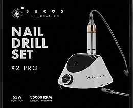 Фрезер для маникюра и педикюра, белый - Bucos Nail Drill X2 Pro White Pearl — фото N7