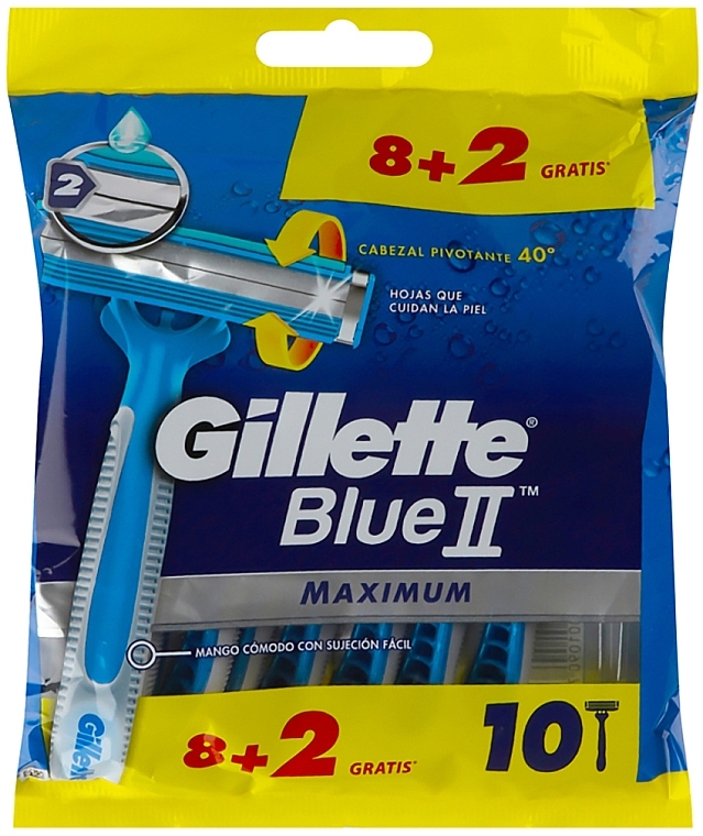 Набір одноразових станків для гоління, 8шт - Gillette Blue II Maximum — фото N1