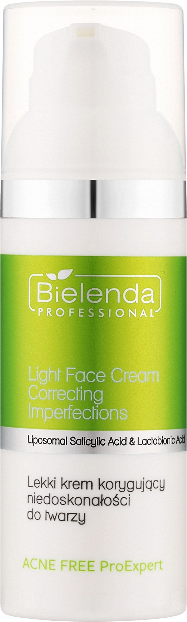 Крем для зменшення недосконалостей із кислотами - Bielenda Professional Acne Free Pro Expert Light Face Cream Correcting Imperfections — фото 50ml