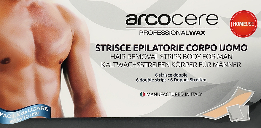 Двойные полоски для эпиляции тела для мужчин - Arcocere Deepline Hair-Removing Strips For Man