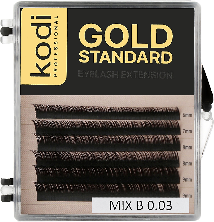 Накладные ресницы Gold Standart B 0.03 (6 рядов: 6/9) - Kodi Professional — фото N1