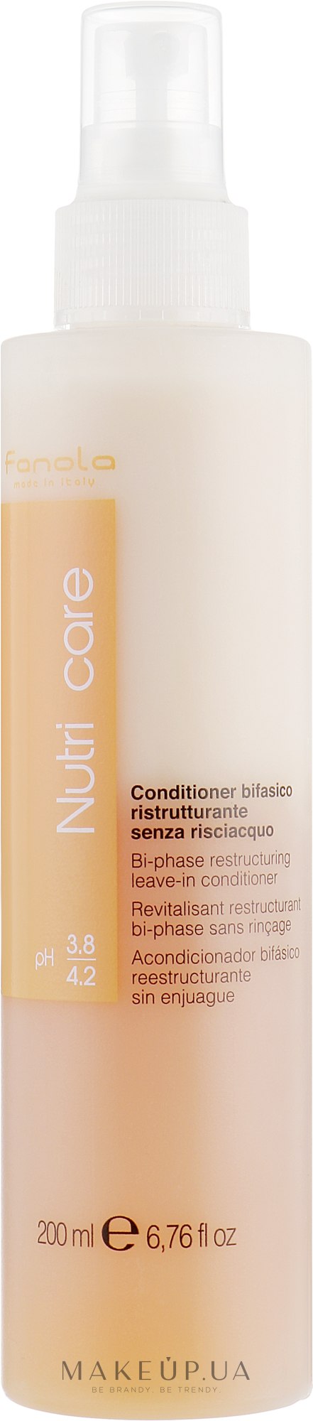 Двухфазный спрей для волос - Fanola Nutri Care Bi-phase Conditioner — фото 200ml