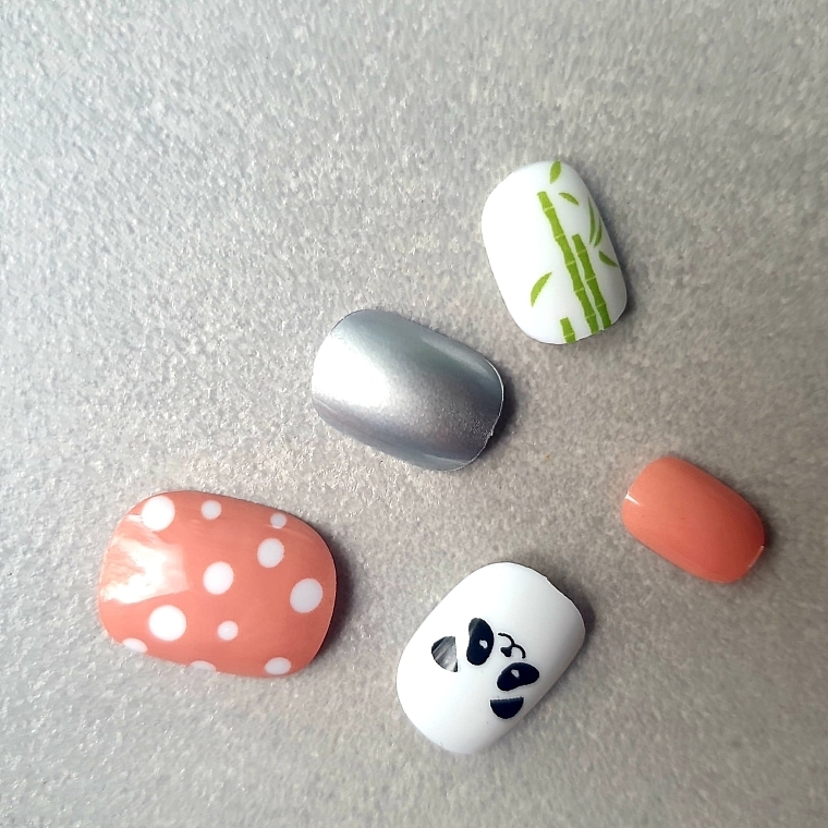 Накладные ногти для детей "Панда и бамбук", 964 - Deni Carte Magic Miss Tips — фото N3