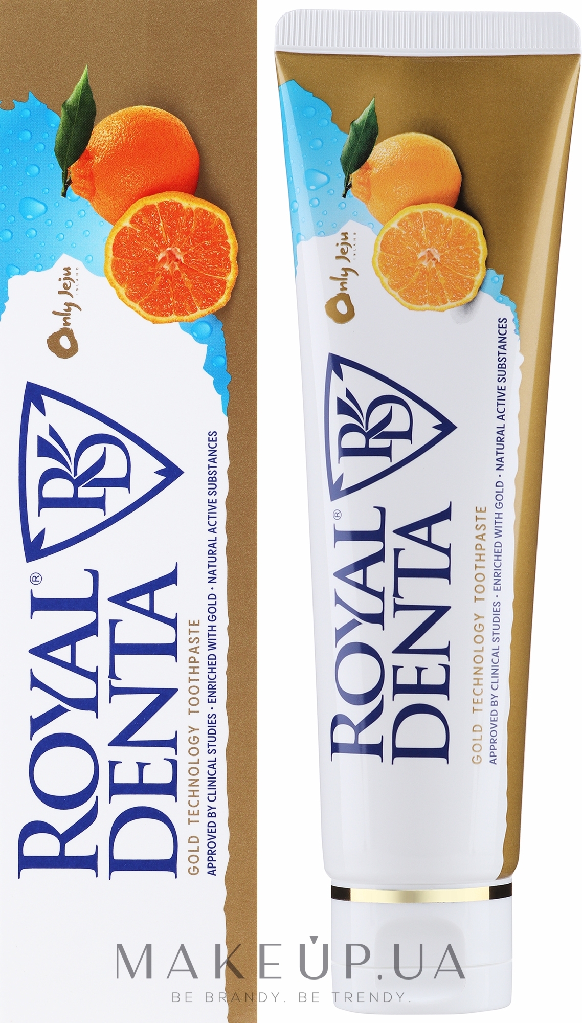 Зубная паста с золотом и уншиу - Royal Denta Jeju Orange And Gold Technology Toothpaste — фото 130g
