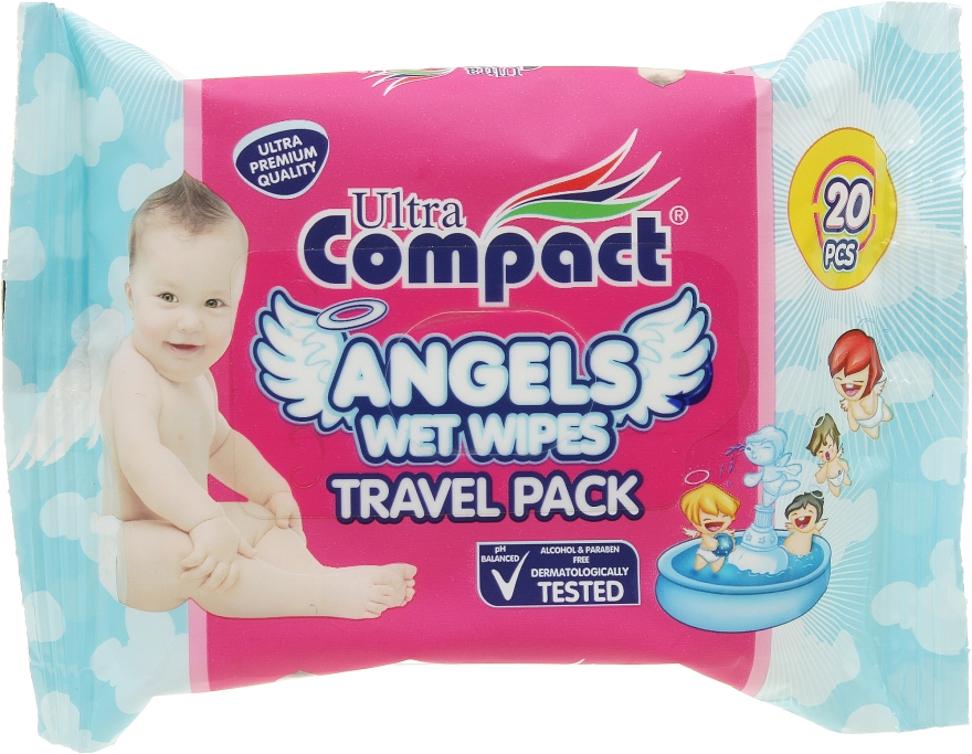Детские влажные салфетки - Ultra Compact Angels Wet Wipes Travel Pack — фото N1