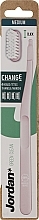 Парфумерія, косметика Зубна щітка з 4 змінними головками, середньої жорсткості, рожева - Jordan Change Green Clean