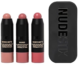 Духи, Парфюмерия, косметика Набор - Nudestix Mini Pink Nude Blush Kit (blush/3x1.8g)