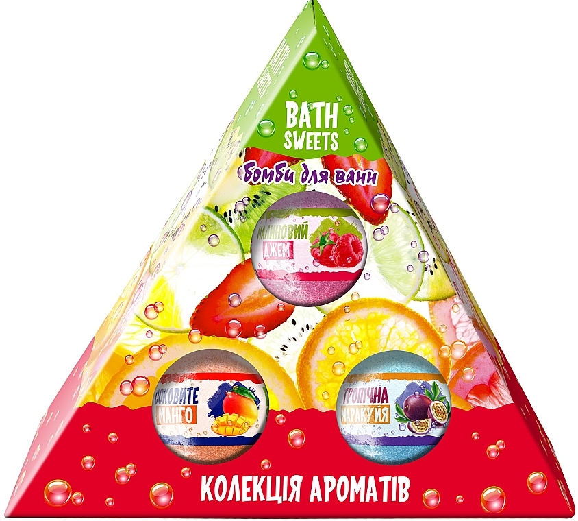 Набор для ванн "Коллекция ароматов" - AquaShine Bath Sweets (bath/bomb/3x100g) — фото N1