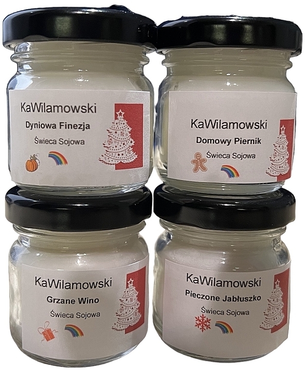 Різдвяний набір ароматичних свічок - KaWilamowski (candles/4x40ml) — фото N2