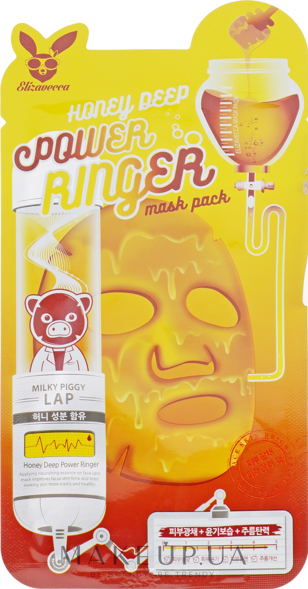 Маска-лифтинг Медовая - Elizavecca Face Care Honey Deep Power Ringer Mask Pack — фото 23ml