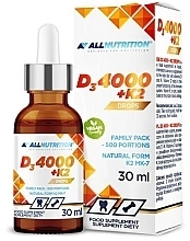 Витамин D3 + K2 в каплях - AllNutrition Vitamin D3 4000 + K2 Drops — фото N1
