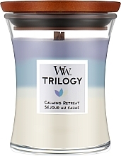 Ароматическая свеча в стакане - Woodwick Hourglass Trilogy Candle Calming Retreat  — фото N2