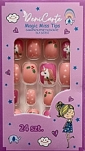 Накладные ногти для детей "Единорог и звезды", темно-розовый, 955 - Deni Carte Magic Miss Tips — фото N1