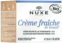 Зволожувальний крем для обличчя - Nuxe Creme Fraiche De Beaute Glow Rich Moisturising Cream 48H — фото N3
