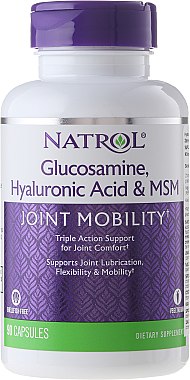 Гиалуроновая кислота MCM и глюкозамин, 90 капсул - Natrol Glucosamine Hyaluronic Acid & MSM — фото N1