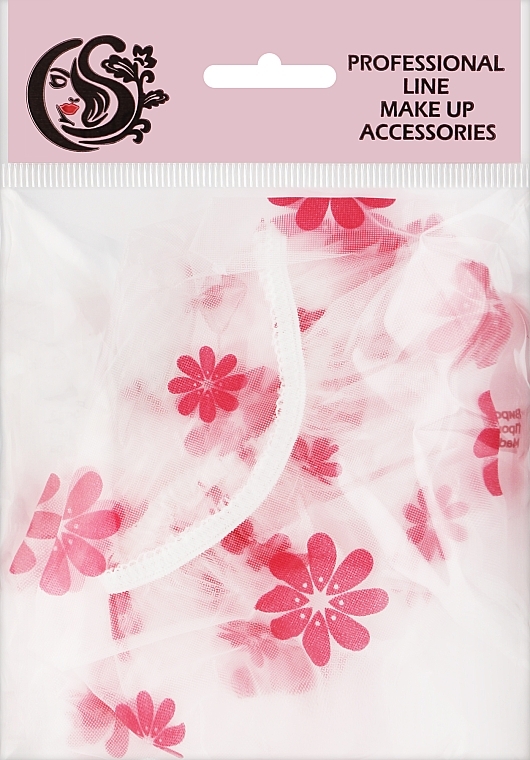 Шапочка для душа, прозрачная, цветы малиновые - Cosmo Shop — фото N1