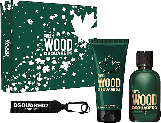 Dsquared2 Green Wood Pour Homme - Набор (edt/100ml + sh/gel/100ml + keychain)  — фото N1