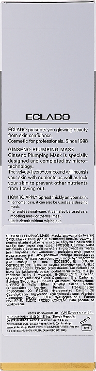 Підтягувальна маска для обличчя - Eclado Laboratory Ginseno Plumping Mask — фото N3