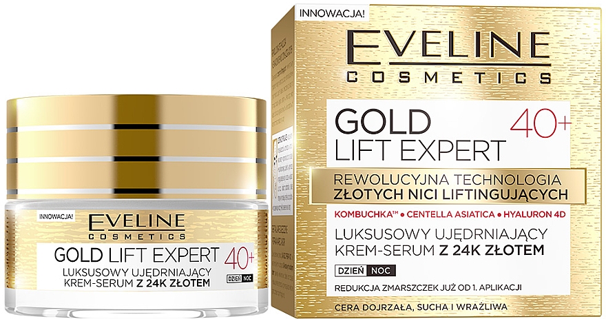 Укрепляющий крем-сыворотка 40+ - Eveline Cosmetics Gold Lift Expert