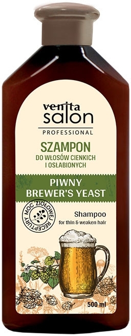 Шампунь для тонкого та ослабленого волосся - Venita Salon Professional Beer Extract — фото 500ml