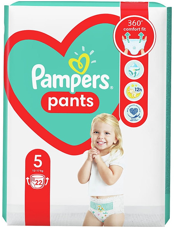 Подгузники-трусики, размер 5 (Junior) 12-17 кг, 22 шт. - Pampers Premium Care Pants — фото N1
