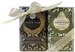 Набор - Nesti Dante Luxury Black & Hemp Soap Twin Set (soap/2x250g) — фото N1