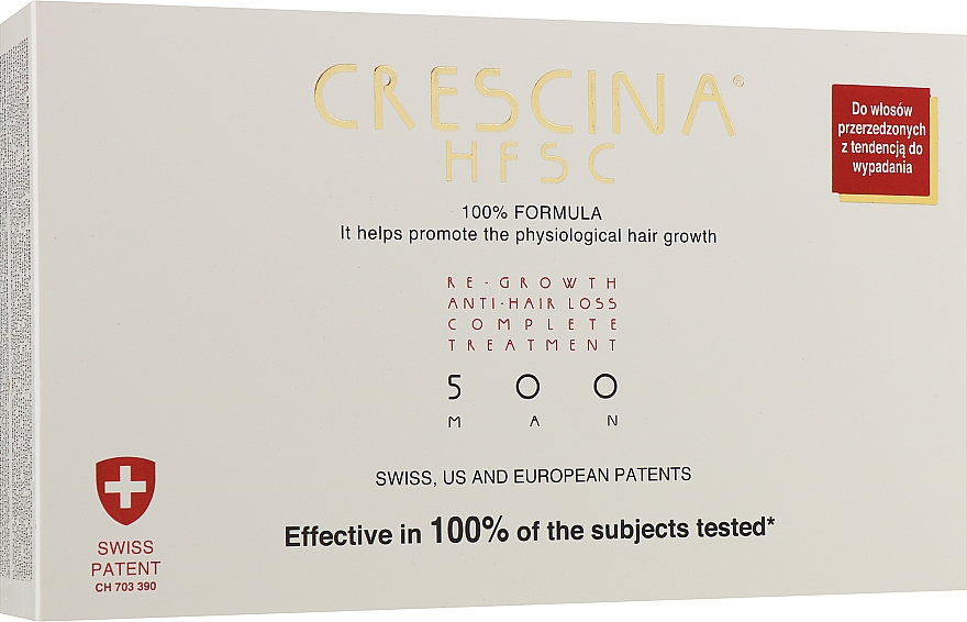 Полный курс при выпадении и для восстановления роста волос 500 для мужчин - Crescina Re-Growth HFSC 100% + Crescina Anti-Hair Loss HSSC — фото N1