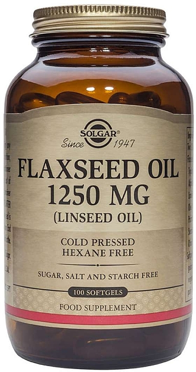 Диетическая добавка "Льняное масло 1250 мкг" - Solgar Flaxseed Oil — фото N3