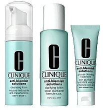 Духи, Парфюмерия, косметика Набор - Clinique Anti-Blemish Solutions Basics Set (f/cr/15ml + foam/50ml + lot/60ml) 