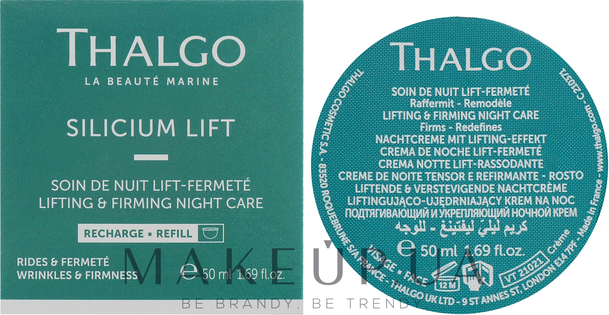 Подтягивающий и укрепляющий ночной крем для лица - Thalgo Silicium Lift Intensive Lifting & Firming Night Care (сменный блок) — фото 50ml