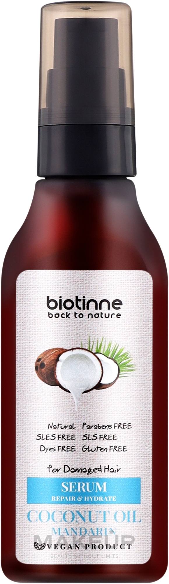 Сироватка для волосся "Кокосове масло і мандарин" - Biotinne Coconut Oil Mandarin Serum — фото 75ml