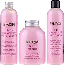 Парфумерія, косметика Набір - BingoSpa Spa Cosmetics With Silk Set (show/milk/300ml + h/shm/300ml + bath/elixir/500ml)