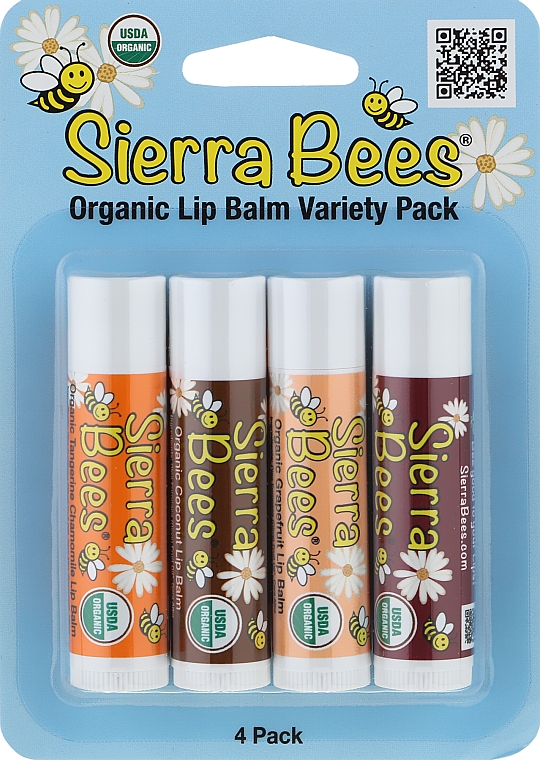 Набір бальзамів для губ "Асорті" - Sierra Bees (lip/balm/4x4,25g)