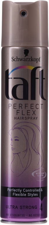 Лак для волосся "Perfect Flex", з рідким еластином, дуже сильна фіксація - Taft — фото N2