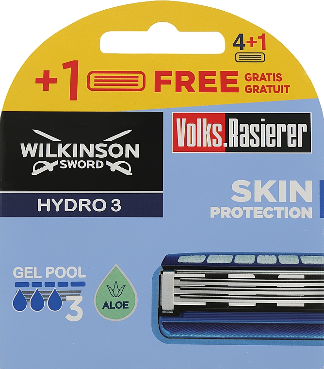 Набір змінних лез "Hydro 3", 5 шт. - Wilkinson Sword Hydro 3 Skin Protection Aloe — фото N1