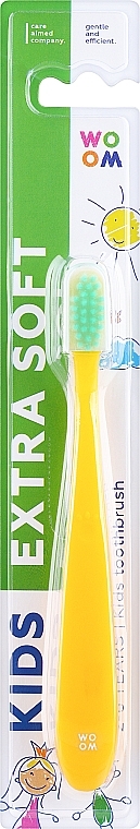 Зубна щітка для дітей 2-6, ультрам'яка, жовта - Woom Kids Extra Soft Toothbrush 2-6 — фото N1