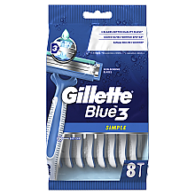 Духи, Парфюмерия, косметика Набор одноразовых станков для бритья, 8шт - Gillette Blue 3 Simple