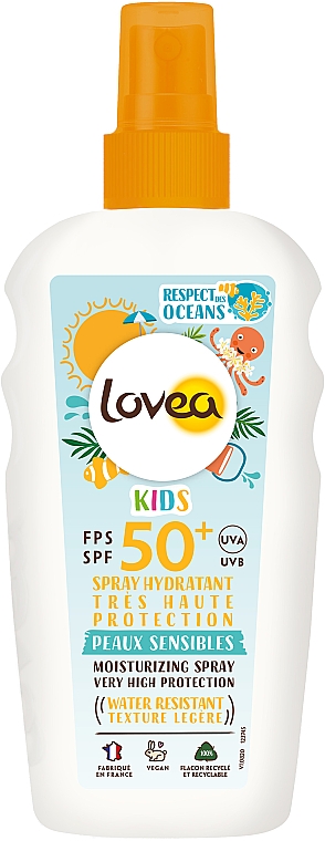 Детский солнцезащитный спрей SPF50+ - Lovea Kids Moisturizing Spray SPF50+ Very High Protection — фото N1