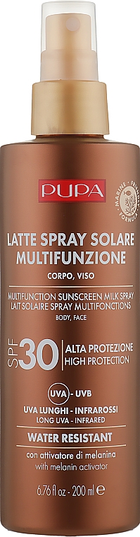 Солнцезащитное молочко для тела и лица SPF 30 - Pupa Multifunction Sunscreen Milk Spray