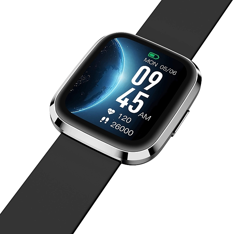 Смарт-годинник, сріблясто-чорний - Garett Smartwatch GRC STYLE Silver-Black — фото N2