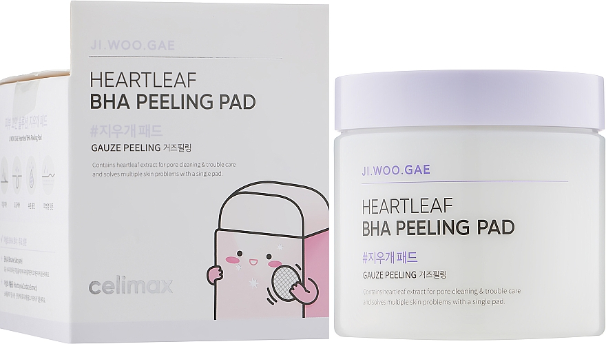 Пілінг-диски з ВНА-кислотою - Celimax Hearleaf BHA Peeling Pad — фото N3