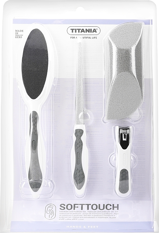 Набір для манікюру, сірий - Titania Softtouch Manicure & Pedicure Set — фото N1