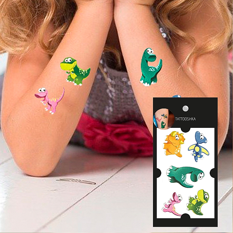 Набор детских временных тату "Нежные динозаврики" - Tattooshka — фото N4