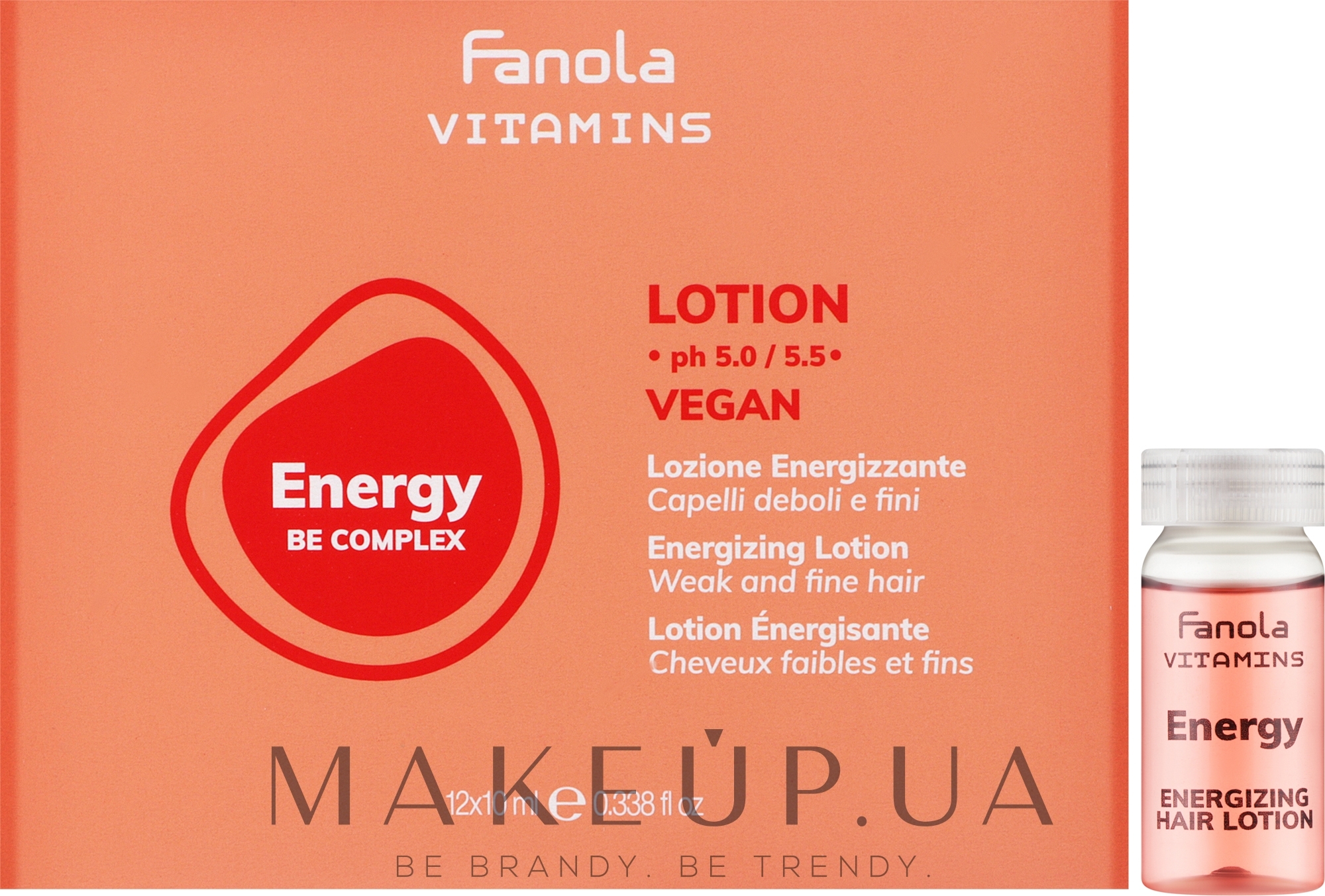 Енергетичний лосьйон для ослабленого і тонкого волосся - Fanola Vitamins Energy Be Complex Lotion — фото 12x10ml