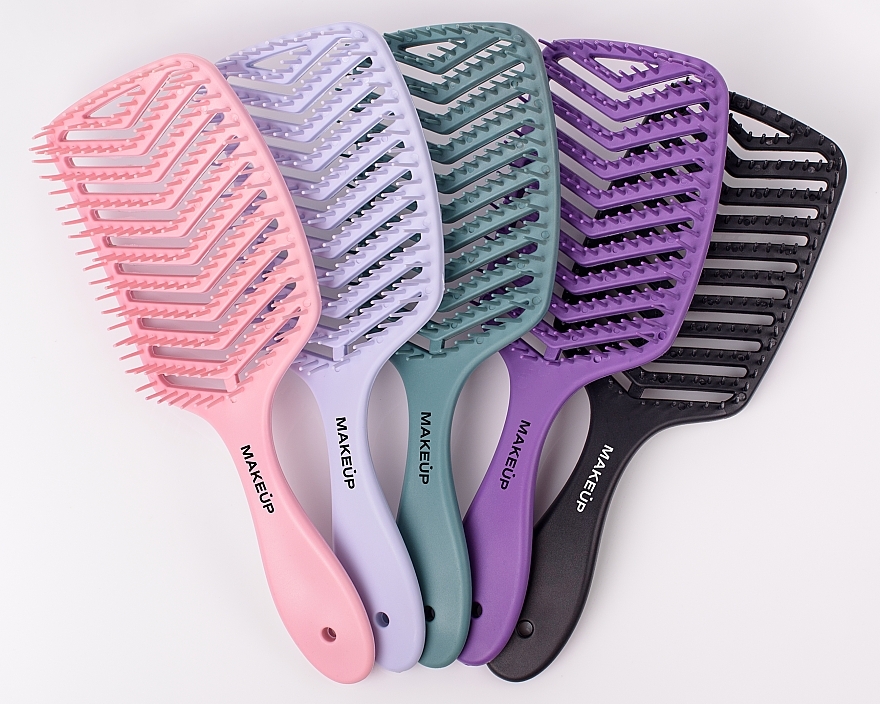 Продувна щітка для волосся, фіолетова - MAKEUP Massage Air Hair Brush Purple — фото N4