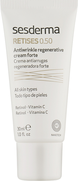 Регенеруючий крем проти зморшок посиленої дії - SesDerma Laboratories Retises 0.50% Antiwrinkle Regenerative Cream Forte