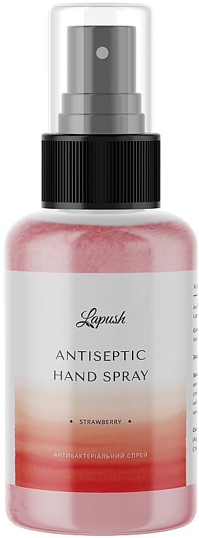 Антибактеріальний антисептик-спрей для рук "Полуниця" - Lapush Antibacterial Antiseptic Spray — фото N1