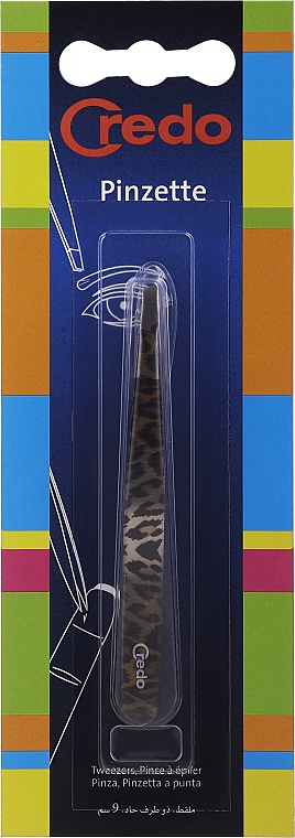Пинцет Afrika для бровей скошенный 9 см, 16011 - Credo Solingen — фото N2